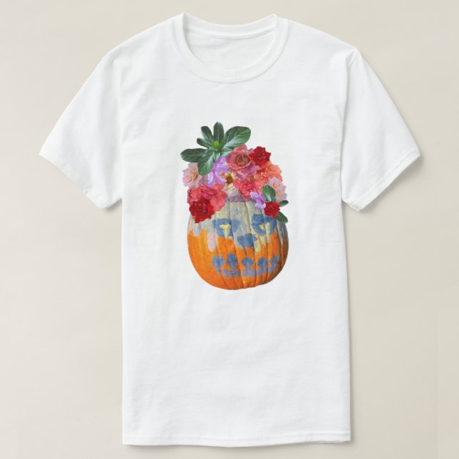 Camiseta Gráfico de calabaza floral de Rosabella (Diseño del anverso)