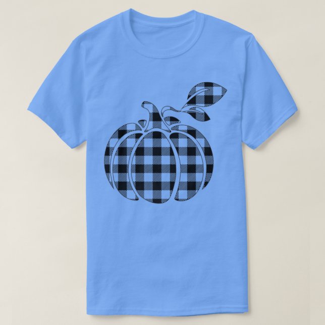 Camiseta Gráfico de calabaza retro chequeada Caída Mujeres  (Diseño del anverso)