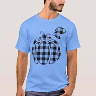 Camiseta Gráfico de calabaza retro chequeada Caída Mujeres 