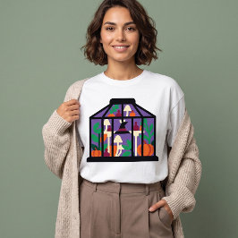 Camiseta Gráfico de Calabaza y Champiñón Espeluznante