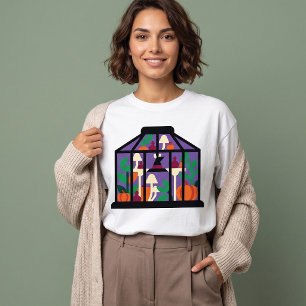 Camiseta Gráfico de Calabaza y Champiñón Espeluznante