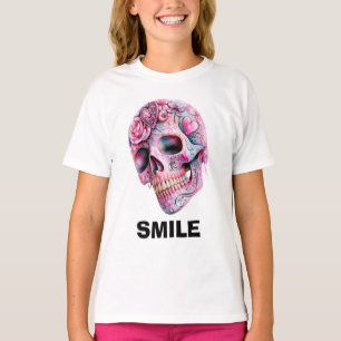 Camiseta Gráfico de calavera sonriente