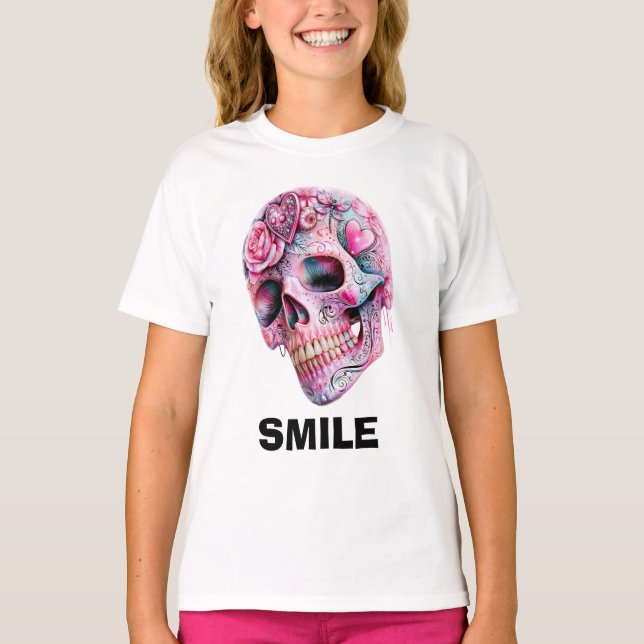 Camiseta Gráfico de calavera sonriente (Anverso)