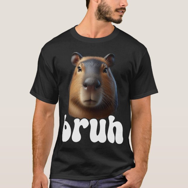 Camiseta Gráfico de Capibara Bruh Meme (Anverso)