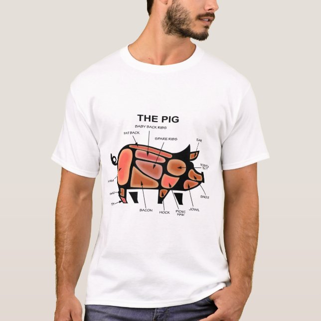 Camiseta Gráfico de carnicería de cerdo (Anverso)