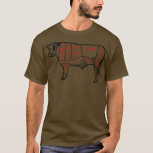 Camiseta Gráfico de carnicero de corte de carne de vaca