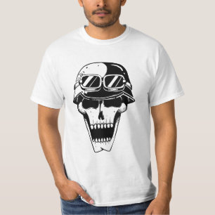 Camiseta Gráfico de casco de cráneo en negrita