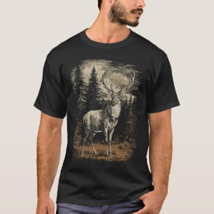 Camiseta Gráfico de ciervo venado alce ante todo cola blanc