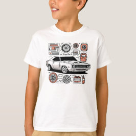 Camiseta Gráfico de coche simple 003