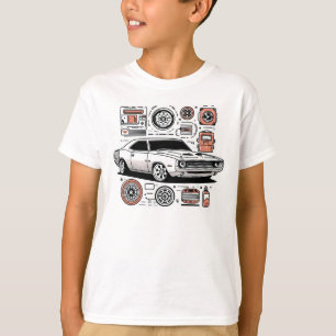 Camiseta Gráfico de coche simple 003