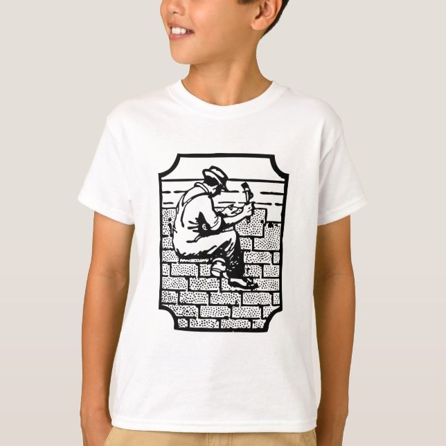 Camiseta Gráfico de Construcción de Techador Profesional (Anverso)