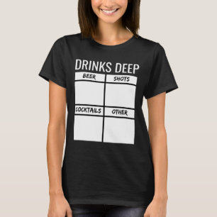 Camiseta Gráfico de conteo de bebidas para fiesta de solter