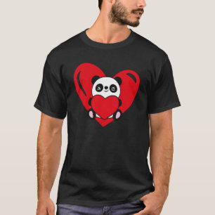 Camiseta Gráfico de corazón de amor Panda del día de San Va