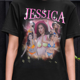 Camiseta Gráfico de cosecha de rap de bootleg personalizado