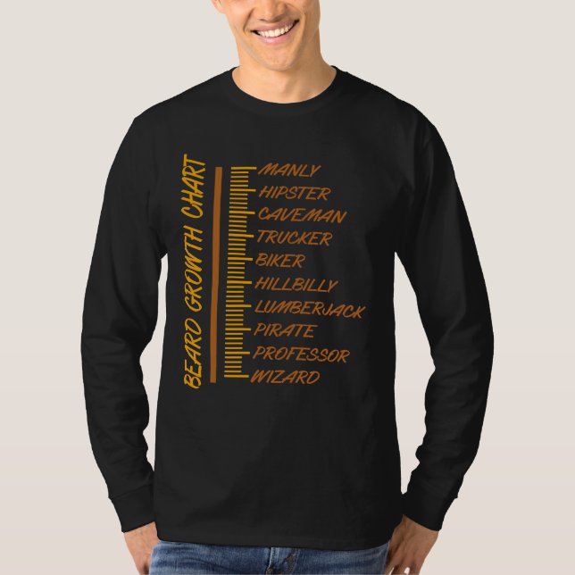 Camiseta Gráfico de crecimiento de barba Hombre con barba (Anverso)