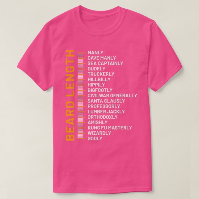 Camiseta Gráfico de crecimiento de barba Longitud de barba  (Diseño del anverso)