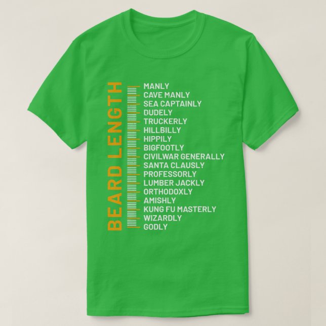 Camiseta Gráfico de crecimiento de barba Longitud de barba  (Diseño del anverso)