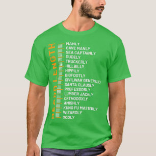 Camiseta Gráfico de crecimiento de barba Longitud de barba 