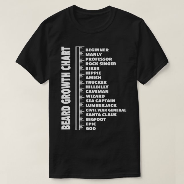 Camiseta Gráfico de crecimiento de la barba de los hombres  (Diseño del anverso)