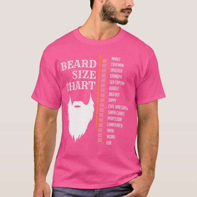 Camiseta Gráfico de crecimiento de la longitud de barba de  (Anverso)