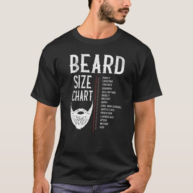Camiseta Gráfico de crecimiento de la longitud de barba de  (Anverso)