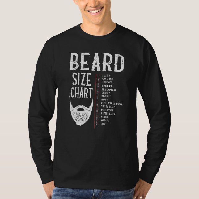 Camiseta Gráfico de crecimiento de la longitud de barba de  (Anverso)