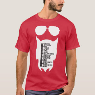 Camiseta Gráfico de crecimiento de longitud de barba de cad