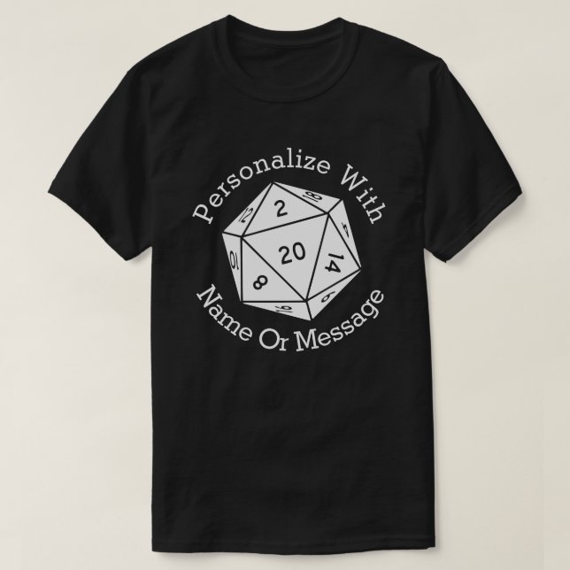 Camiseta Gráfico de dados de veinte lados PERSONALIZADOS (Diseño del anverso)