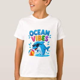 Camiseta 🐬 Gráfico de delfín tropical de verano para niños