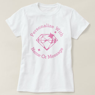 Camiseta Gráfico de diamante rosado PERSONALIZADO