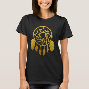 Camiseta Gráfico de diseño de Gold Dream Catcher