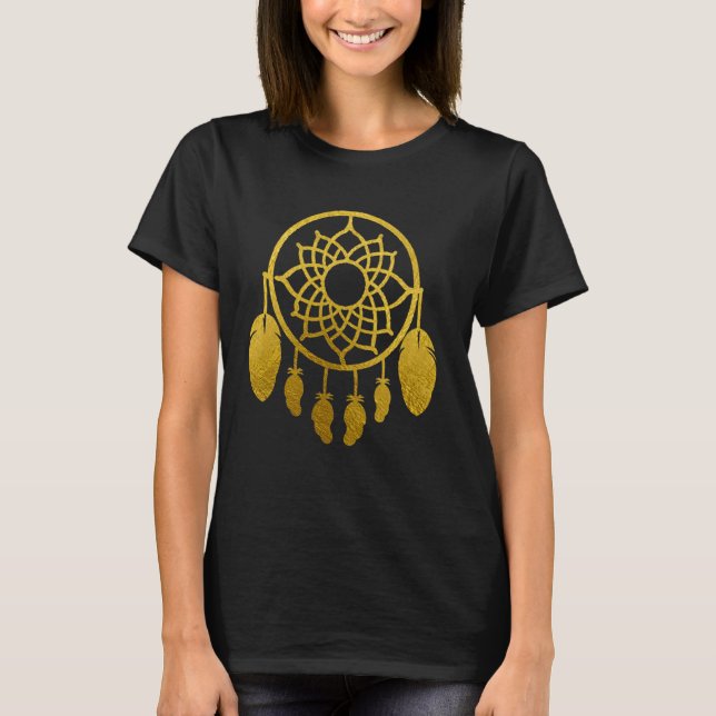Camiseta Gráfico de diseño de Gold Dream Catcher (Anverso)