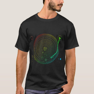 Camiseta Gráfico de DJ espacial - Sistema solar girable EDM