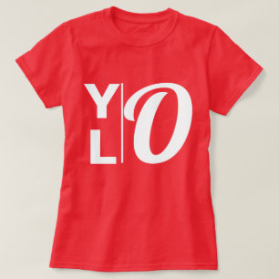 Camiseta Gráfico de eslogan de moda femenino YOLO
