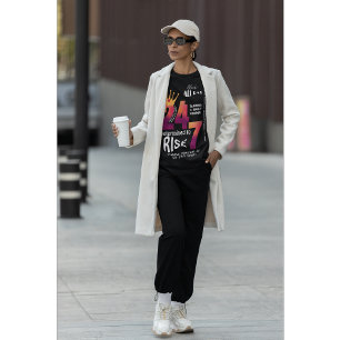 Camiseta Gráfico de eslóganes Black All Day 24/7