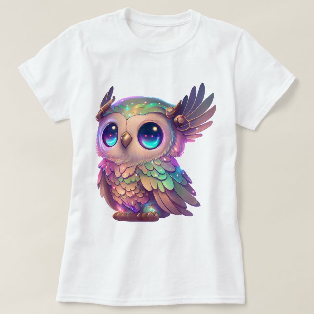 Camiseta Gráfico de estilo Personalizado de búho bocina gra (Diseño del anverso)