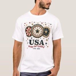 Camiseta Gráfico de estrella de cumpleaños número 250 de US