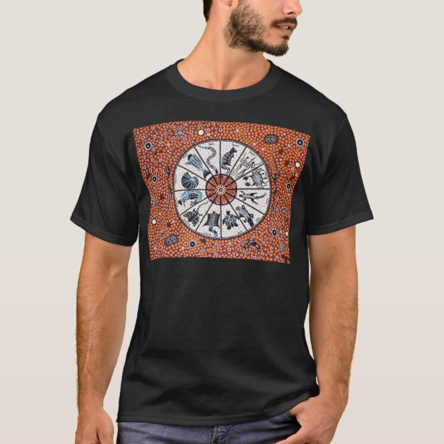 Camiseta Gráfico de estrellas aborigen Tierra (Anverso)