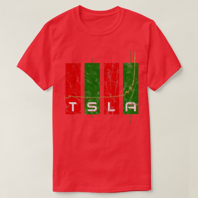 Camiseta Gráfico de existencias de TSLA (Diseño del anverso)