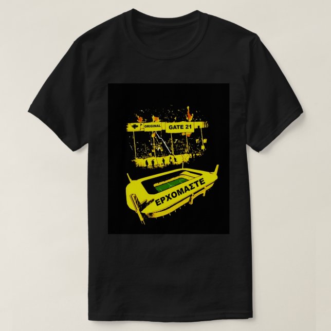 Camiseta Gráfico de fans de Aek Athens Grecia Gate 21 (Diseño del anverso)