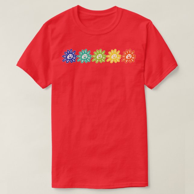 Camiseta Gráfico de flor derecha de cinco (Diseño del anverso)