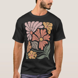 Camiseta Gráfico de Flor salvaje Boho vintage