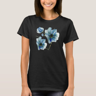 Camiseta Gráfico de flores azules