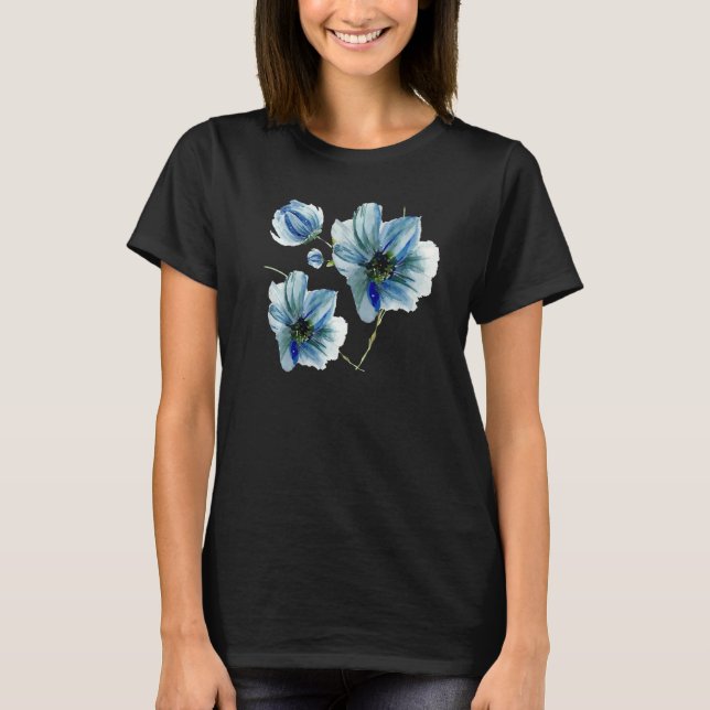 Camiseta Gráfico de flores azules (Anverso)