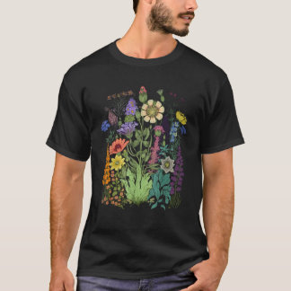 Camiseta Gráfico De Flores Para Mujeres Flores Silvestres F