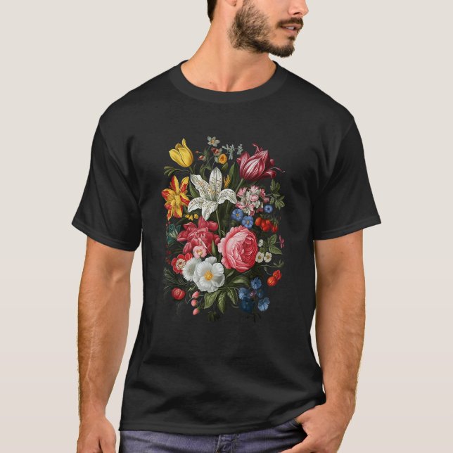 Camiseta Gráfico De Flores Para Mujeres Flores Silvestres F (Anverso)