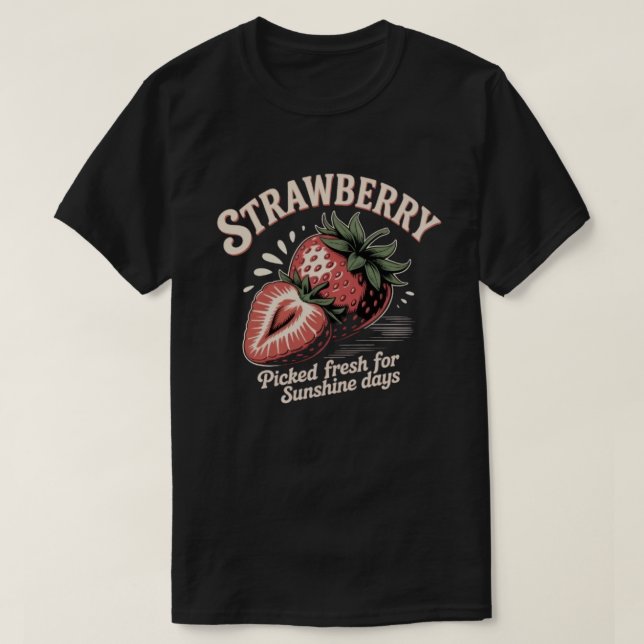 Camiseta Gráfico de frutas retro de fresa vintage (Diseño del anverso)