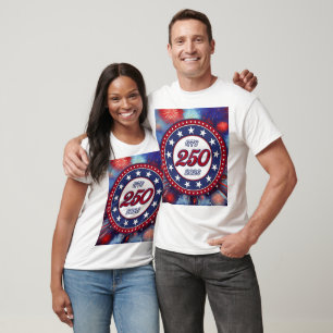 Camiseta Gráfico de fuegos artificiales para el 250 cumplea
