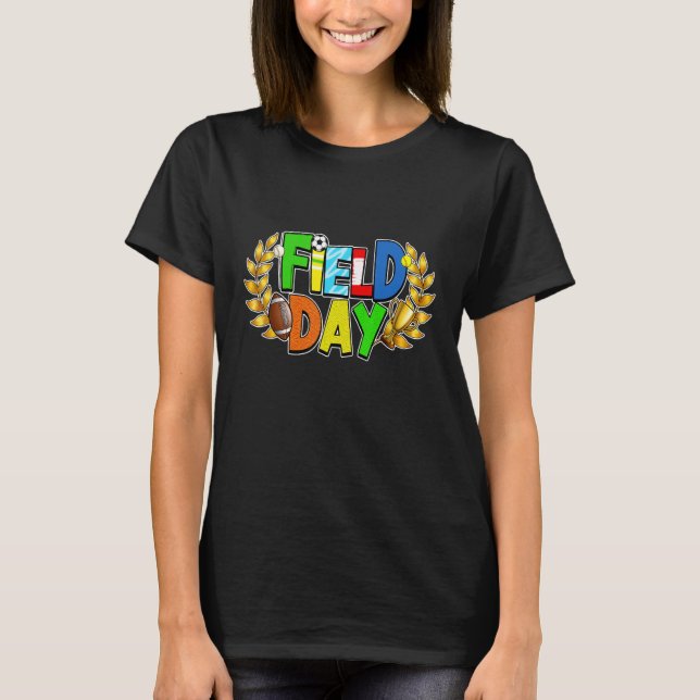 Camiseta Gráfico de Fútbol Feliz Día del Campo Cute (Anverso)