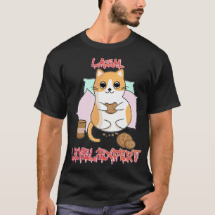 Camiseta Gráfico de gato flojo experto de nivel flojo